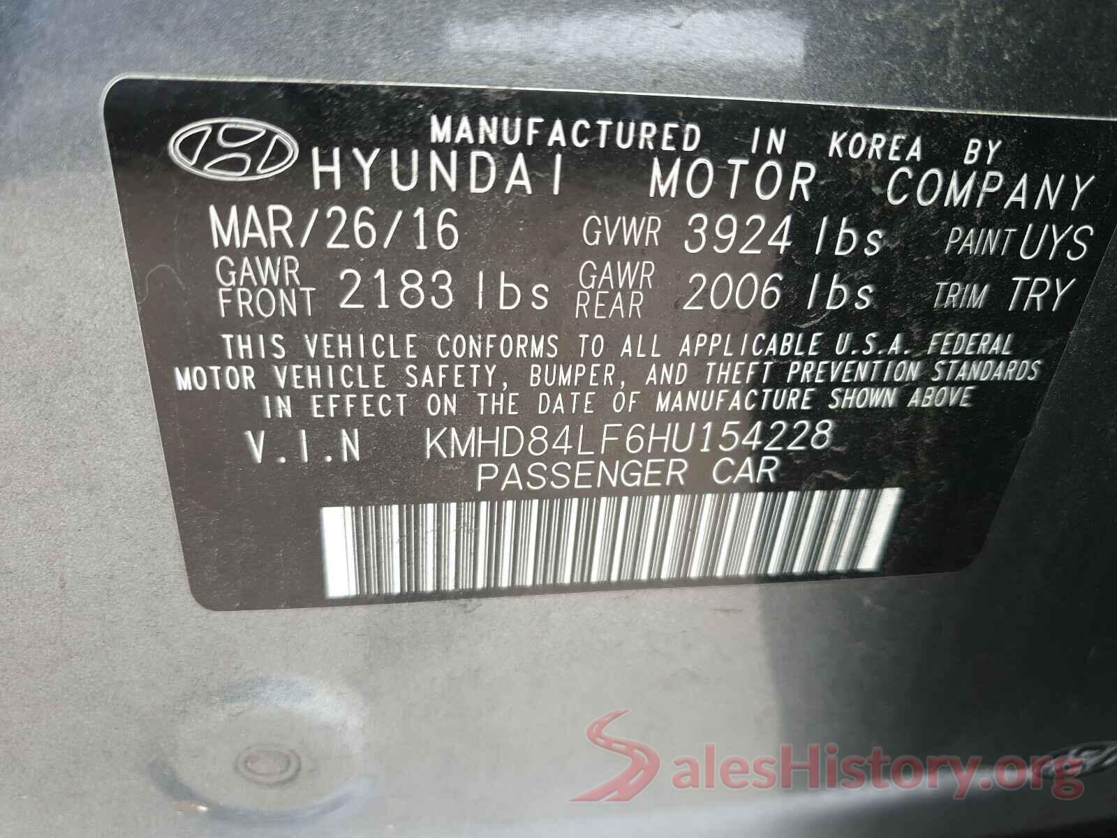 KMHD84LF6HU154228 2017 HYUNDAI ELANTRA