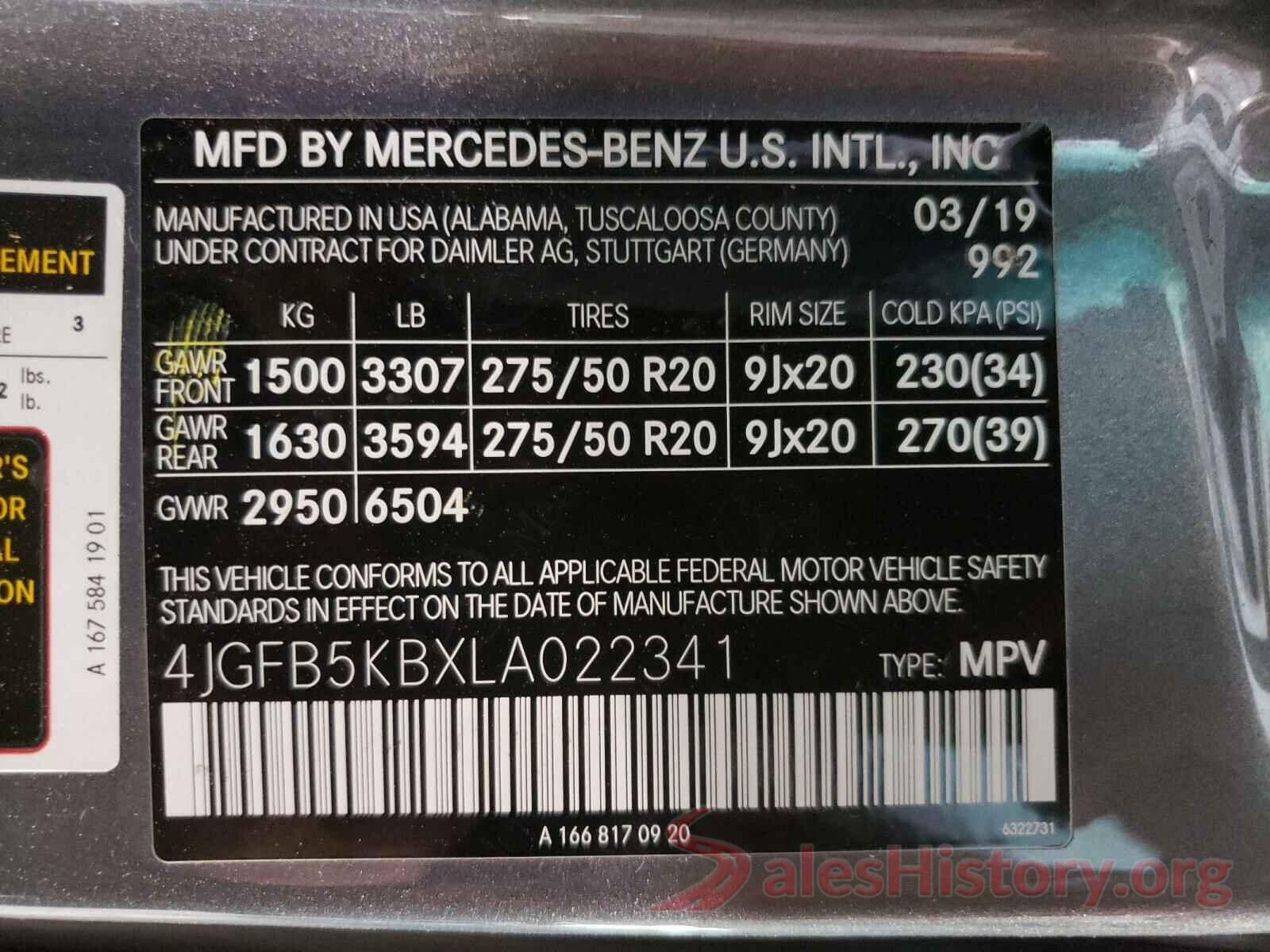 4JGFB5KBXLA022341 2020 MERCEDES-BENZ GLE-CLASS