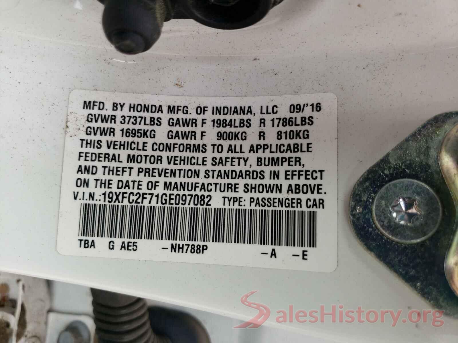 19XFC2F71GE097082 2016 HONDA CIVIC