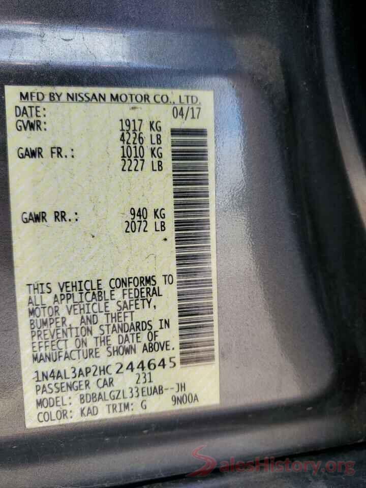 1N4AL3AP2HC244645 2017 NISSAN ALTIMA