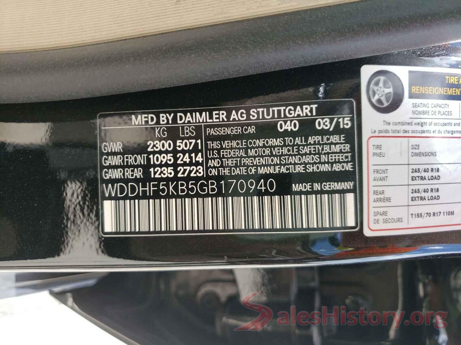 WDDHF5KB5GB170940 2016 MERCEDES-BENZ E-CLASS