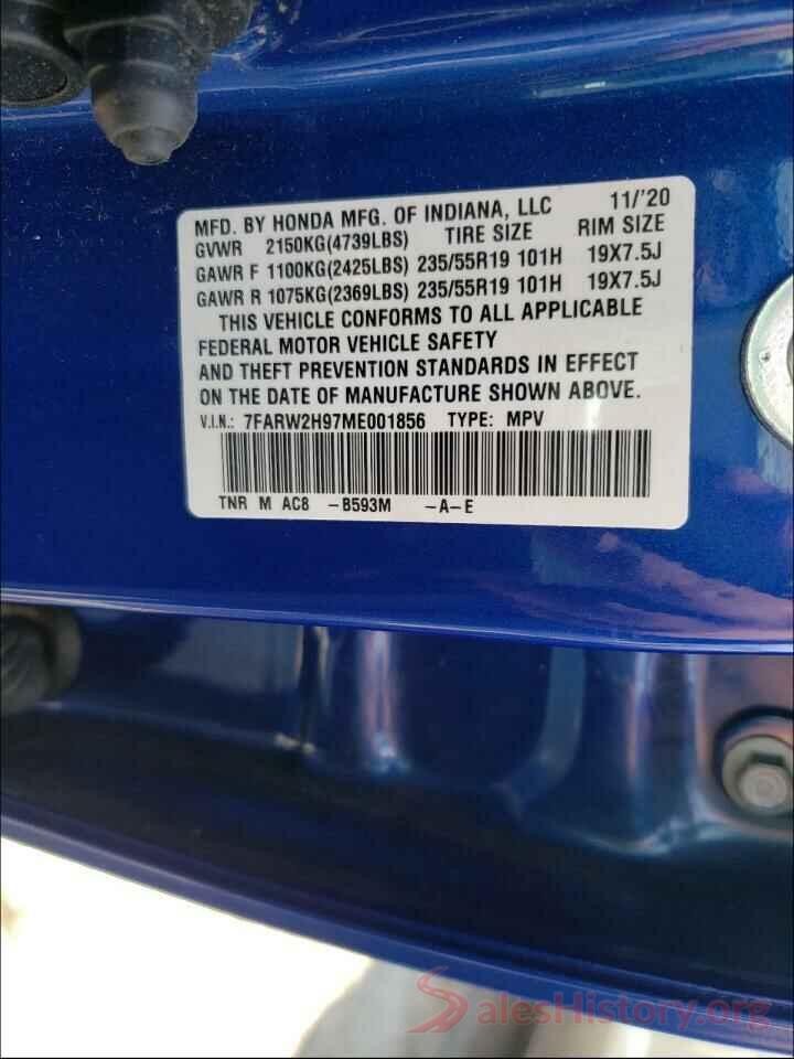 7FARW2H97ME001856 2021 HONDA CRV