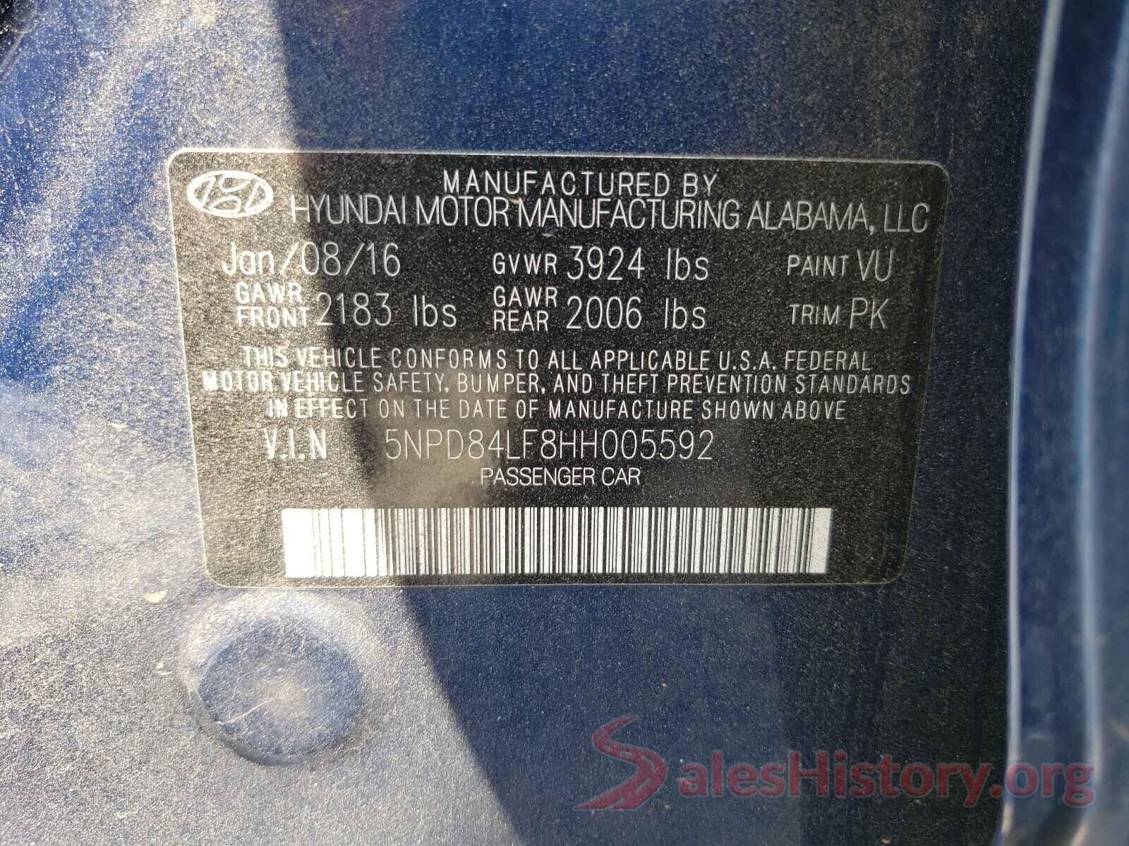 5NPD84LF8HH005592 2017 HYUNDAI ELANTRA