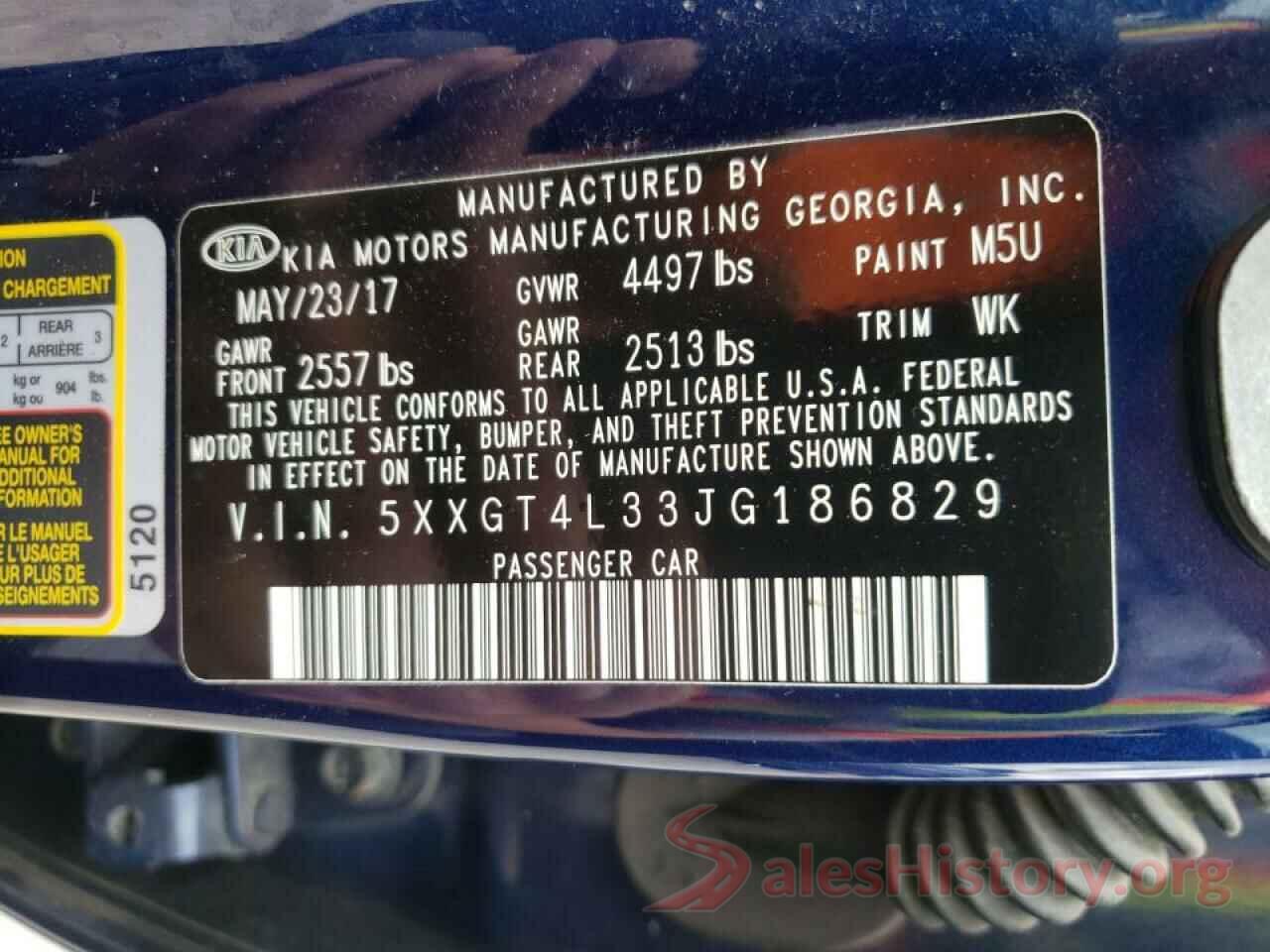 5XXGT4L33JG186829 2018 KIA OPTIMA