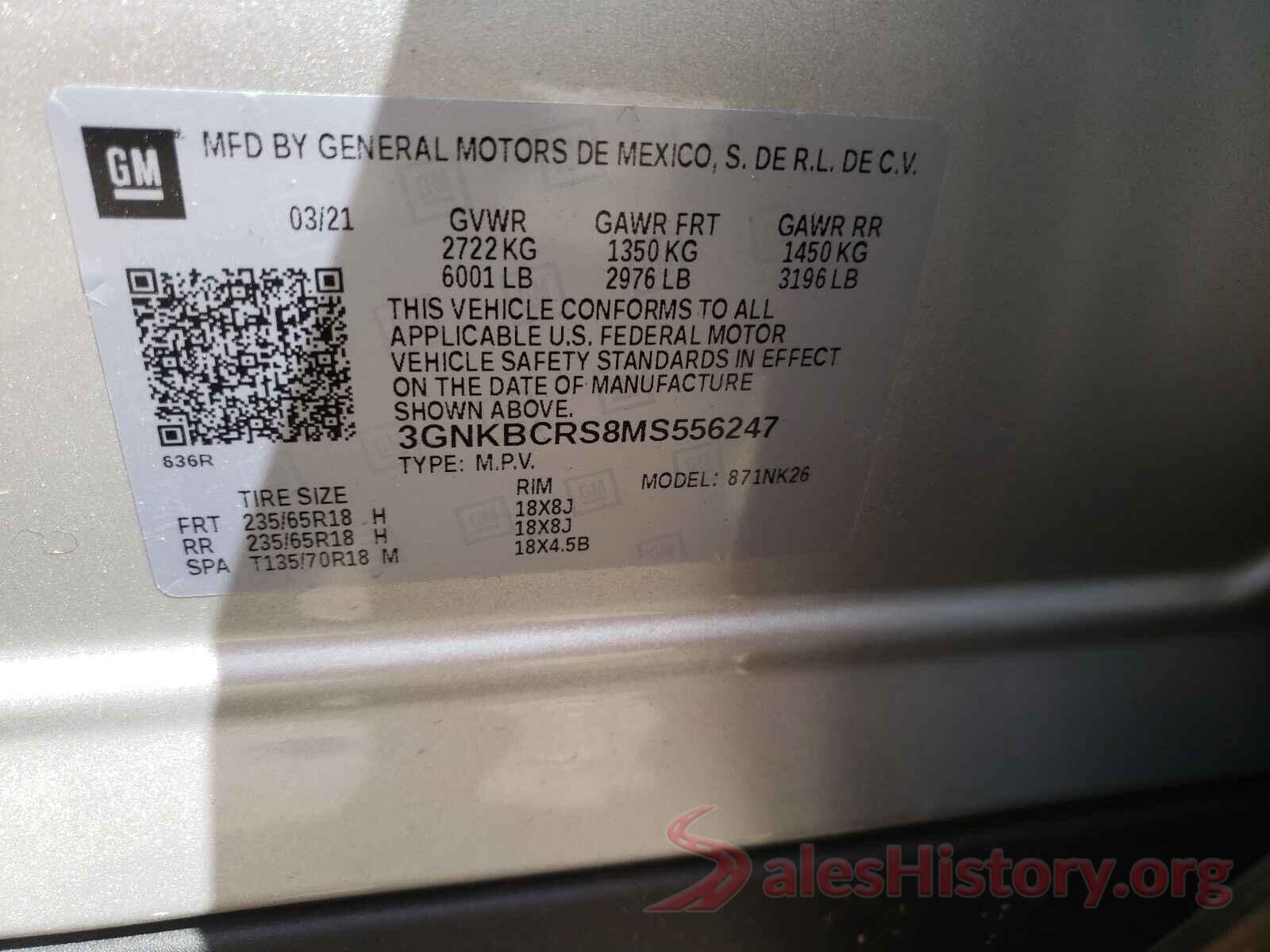 3GNKBCRS8MS556247 2021 CHEVROLET BLAZER