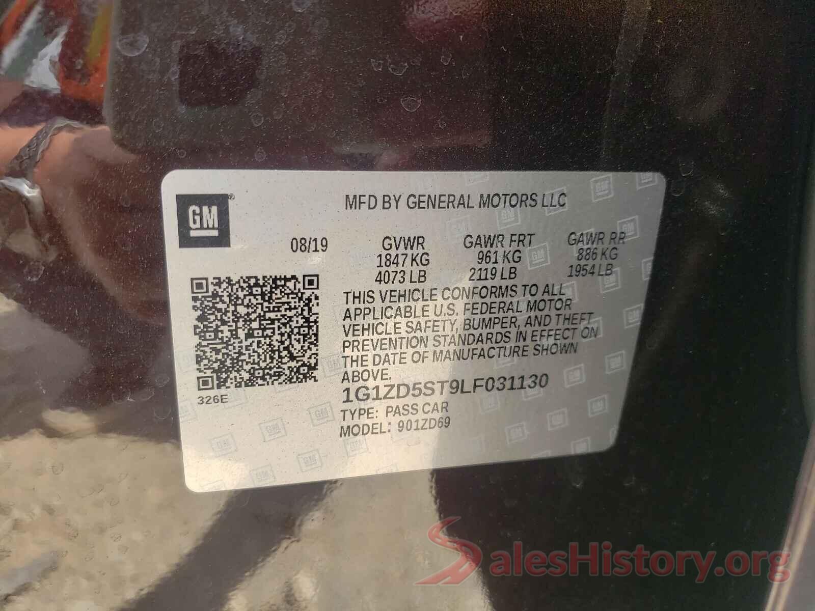 1G1ZD5ST9LF031130 2020 CHEVROLET MALIBU