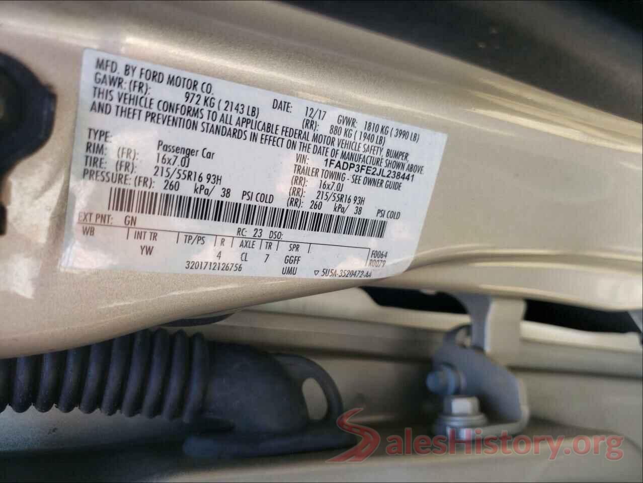 1FADP3FE2JL238441 2018 FORD FOCUS