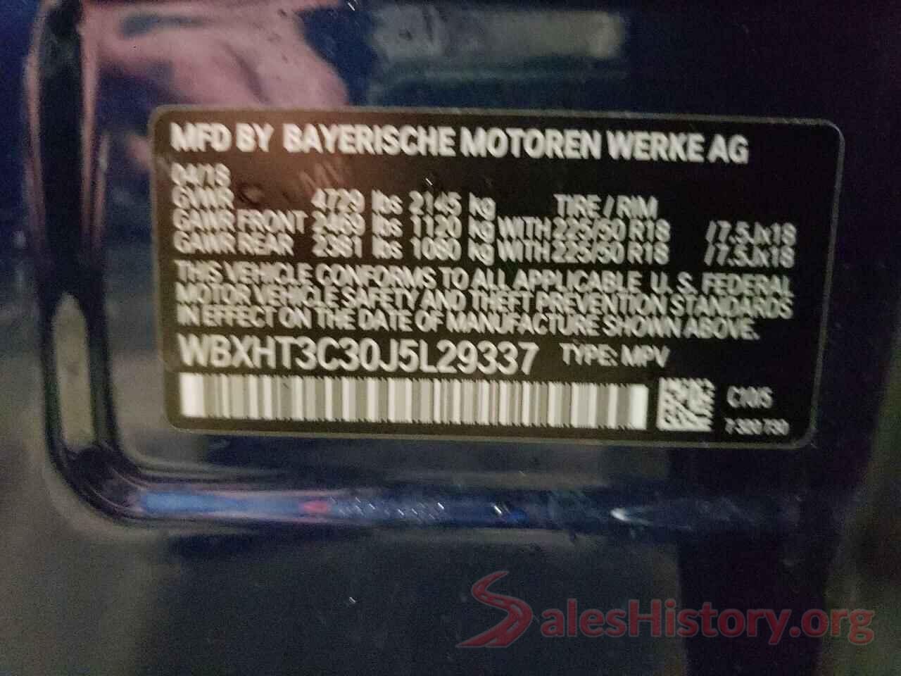 WBXHT3C30J5L29337 2018 BMW X1