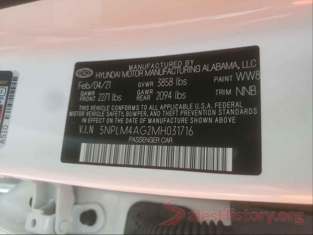 5NPLM4AG2MH031716 2021 HYUNDAI ELANTRA