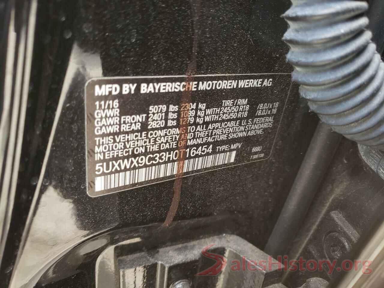 5UXWX9C33H0T16454 2017 BMW X3