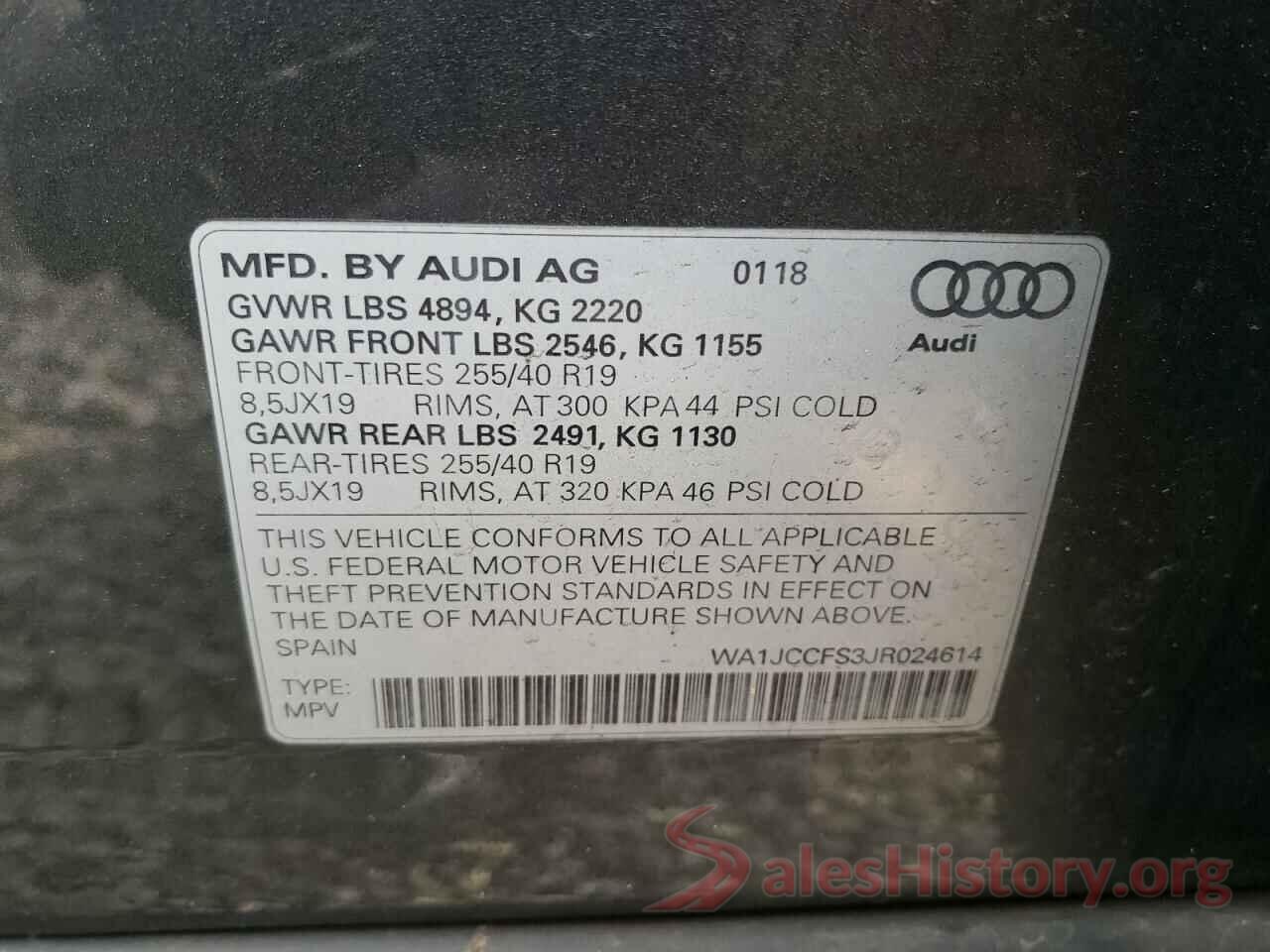 WA1JCCFS3JR024614 2018 AUDI Q3