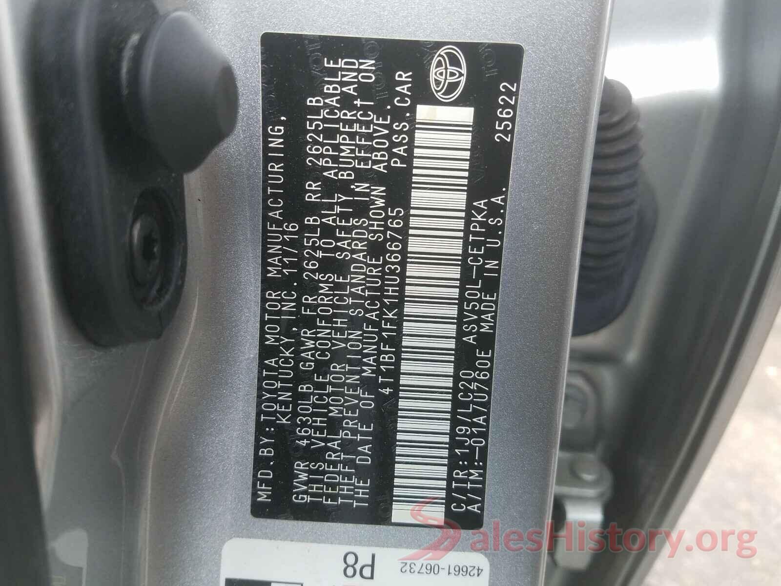 4T1BF1FK1HU366765 2017 TOYOTA CAMRY