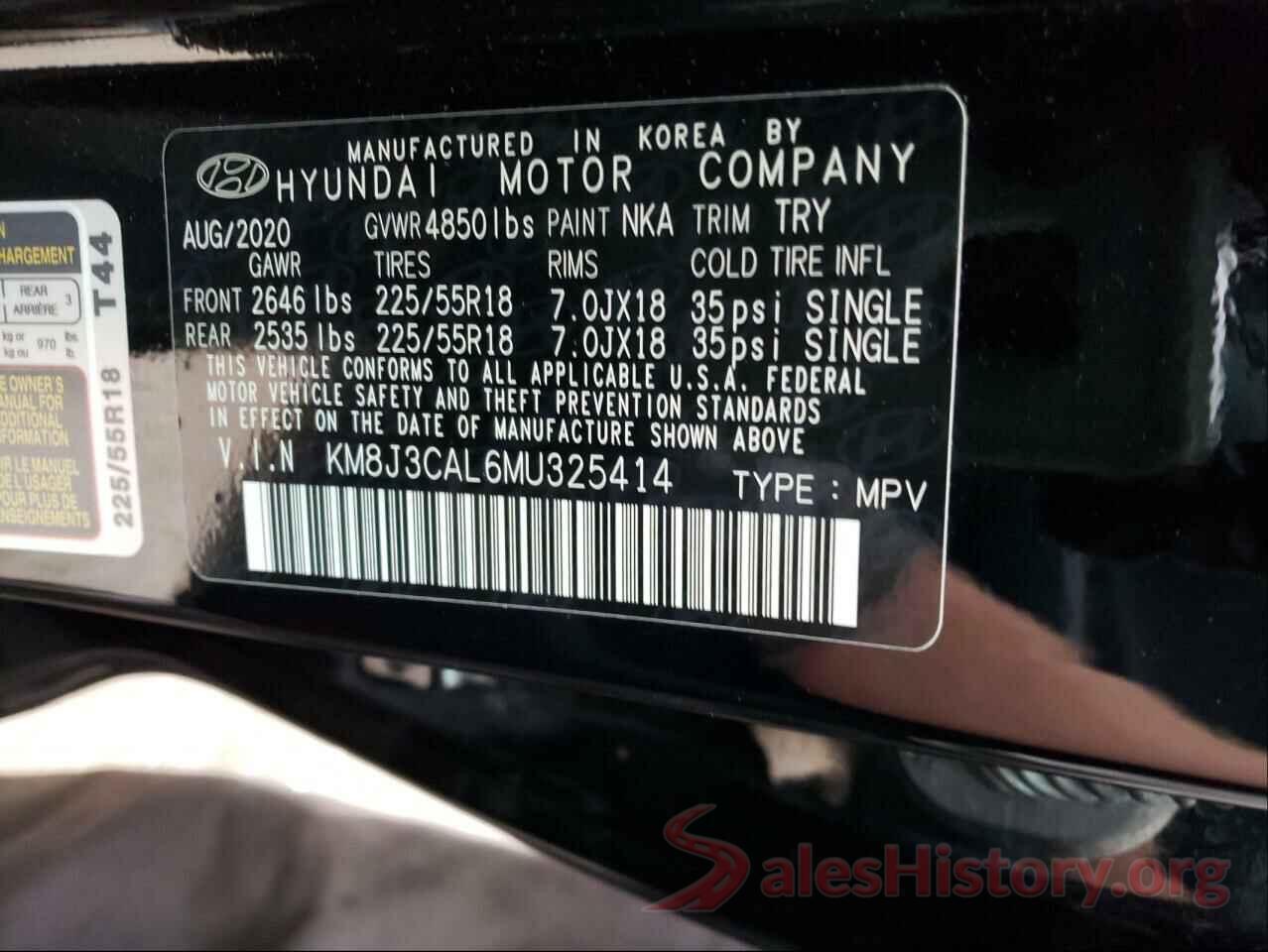 KM8J3CAL6MU325414 2021 HYUNDAI TUCSON