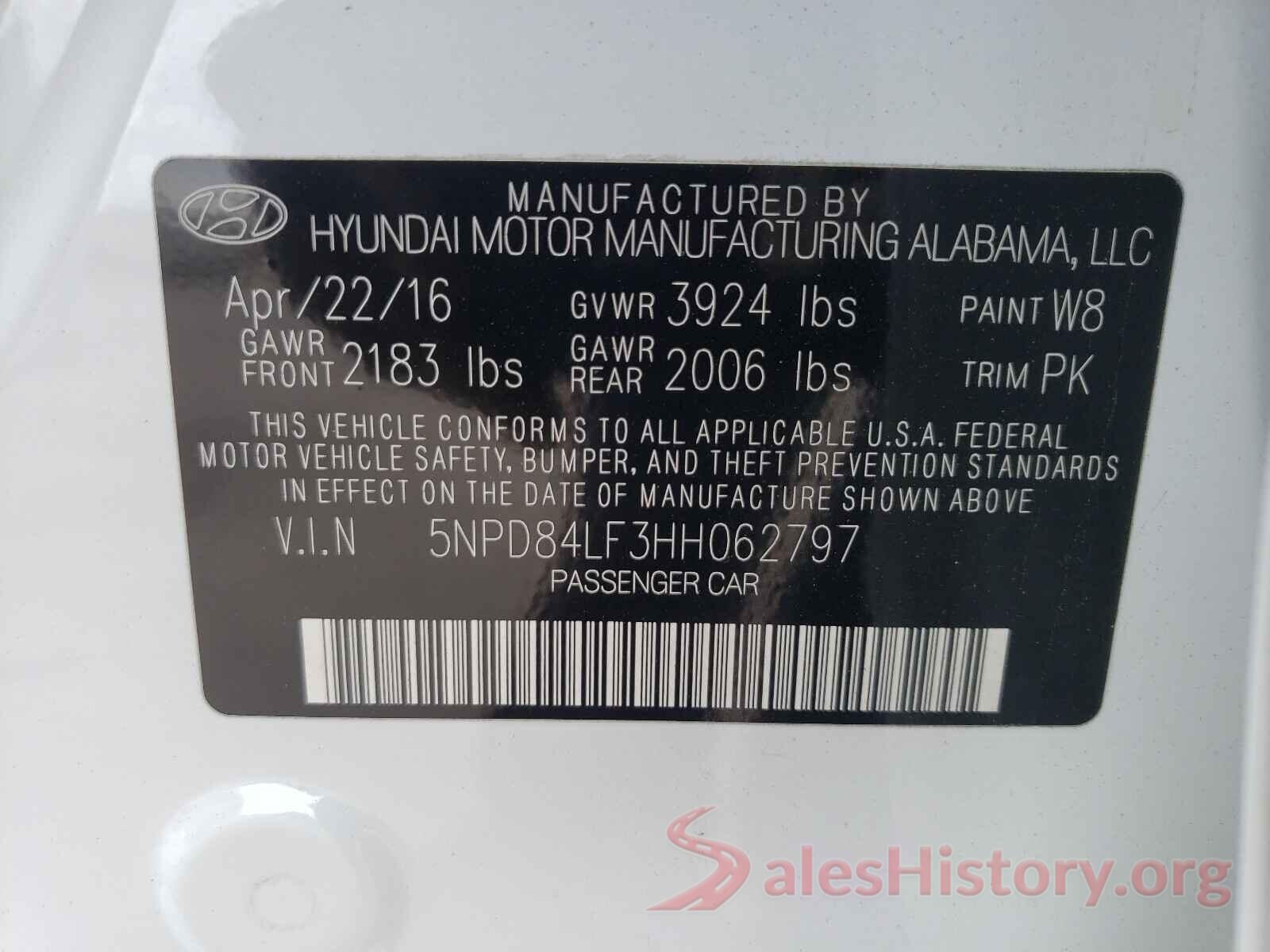 5NPD84LF3HH062797 2017 HYUNDAI ELANTRA