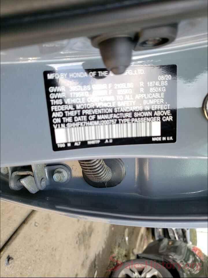 SHHFK7H40MU200757 2021 HONDA CIVIC