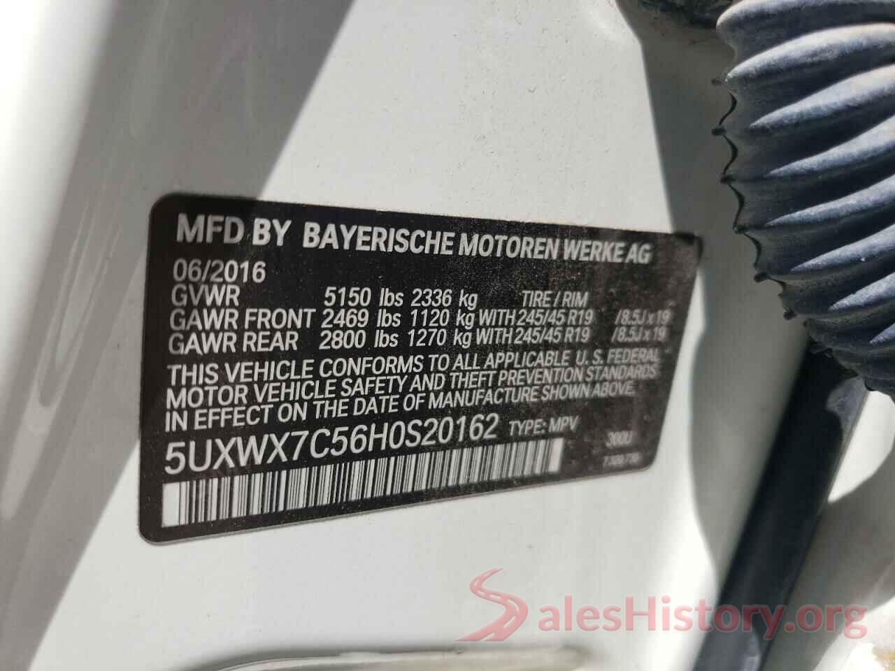 5UXWX7C56H0S20162 2017 BMW X3