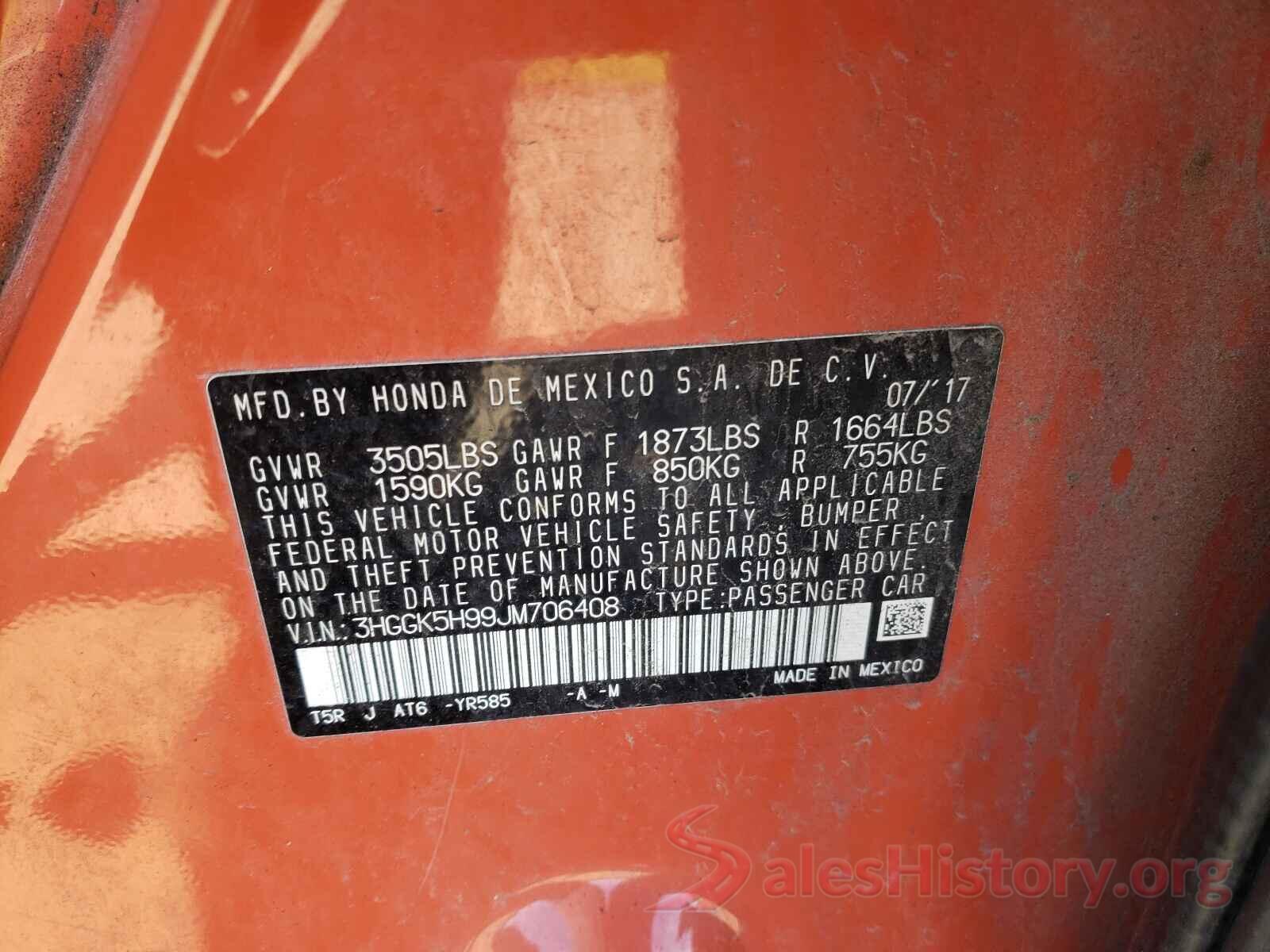 3HGGK5H99JM706408 2018 HONDA FIT