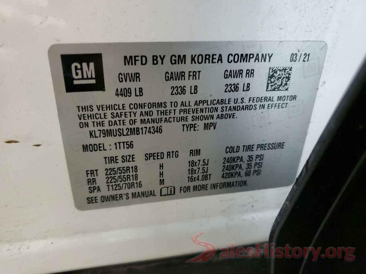 KL79MUSL2MB174346 2021 CHEVROLET TRAILBLZR