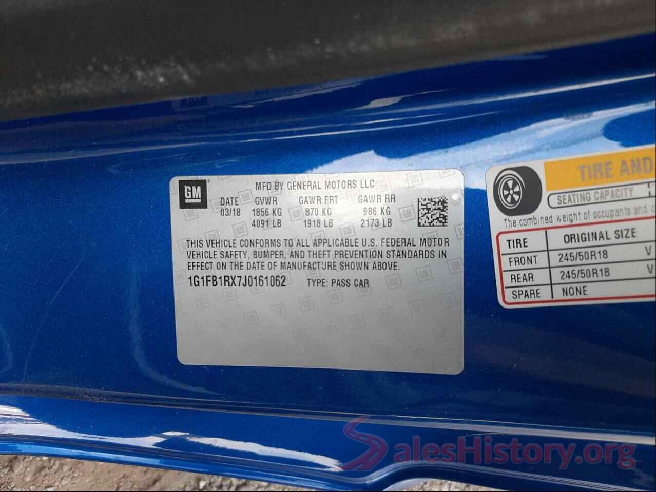 1G1FB1RX7J0161062 2018 CHEVROLET CAMARO