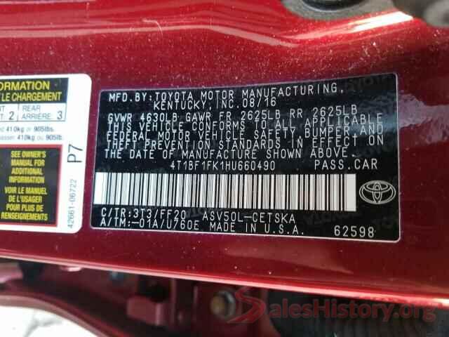 4T1BF1FK1HU660490 2017 TOYOTA CAMRY