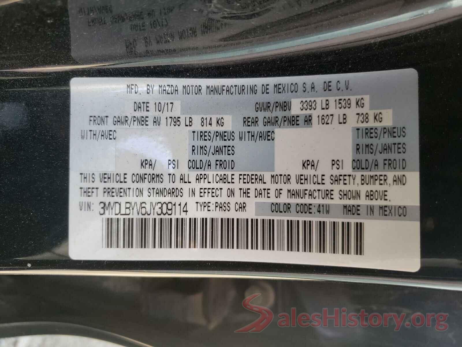 3MYDLBYV6JY309114 2018 TOYOTA YARIS