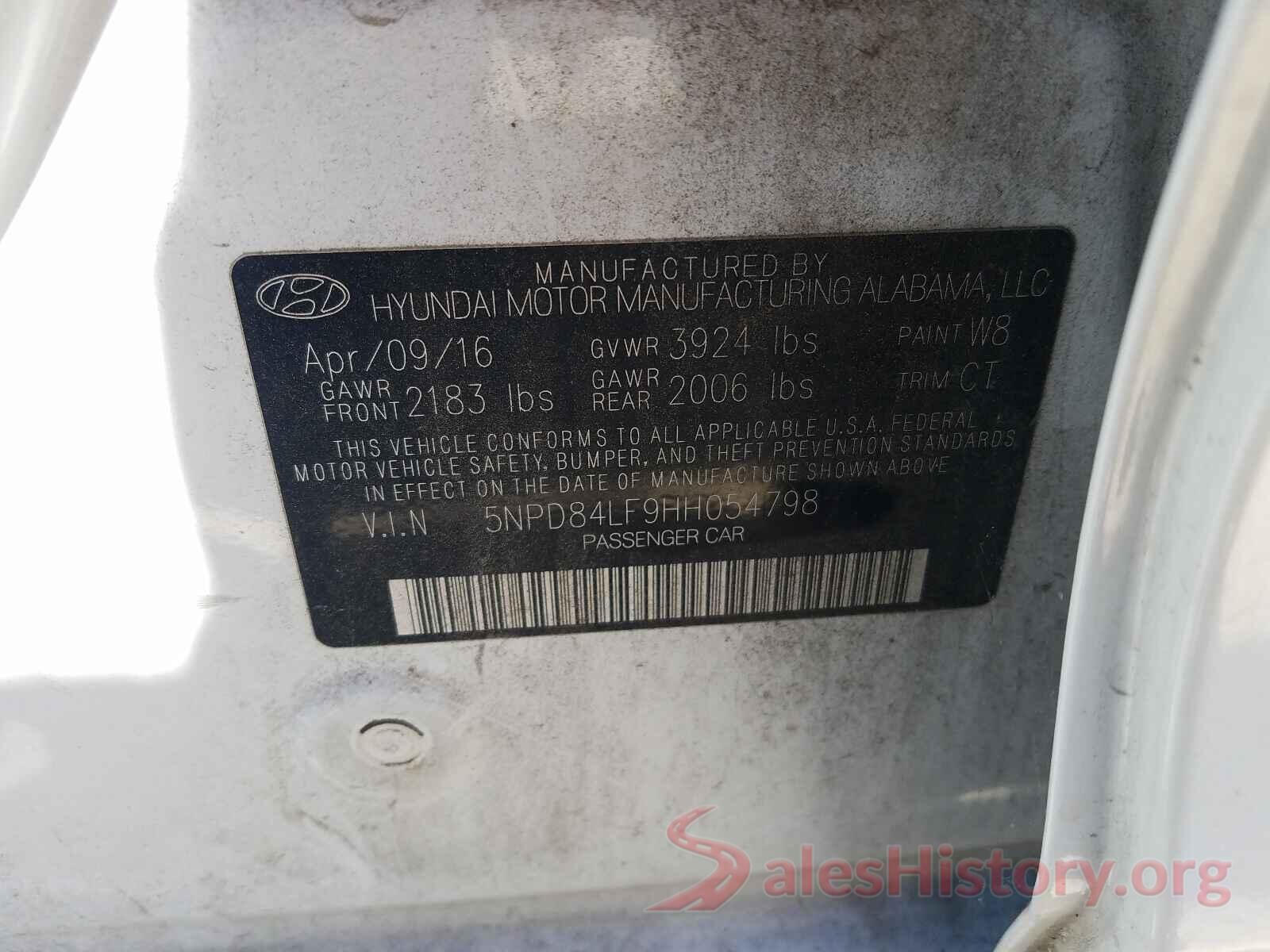 5NPD84LF9HH054798 2017 HYUNDAI ELANTRA