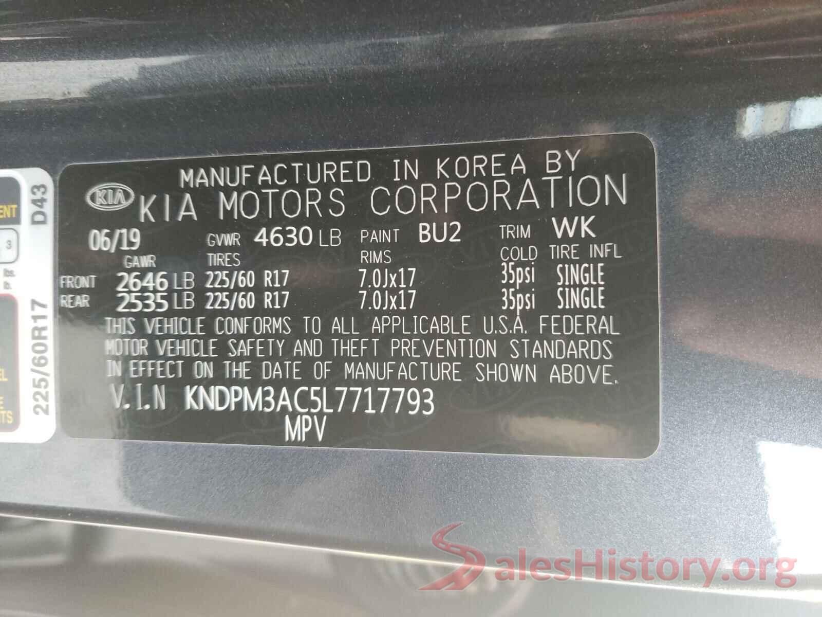 KNDPM3AC5L7717793 2020 KIA SPORTAGE