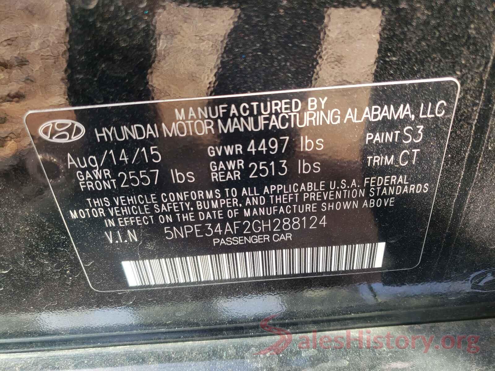 5NPE34AF2GH288124 2016 HYUNDAI SONATA