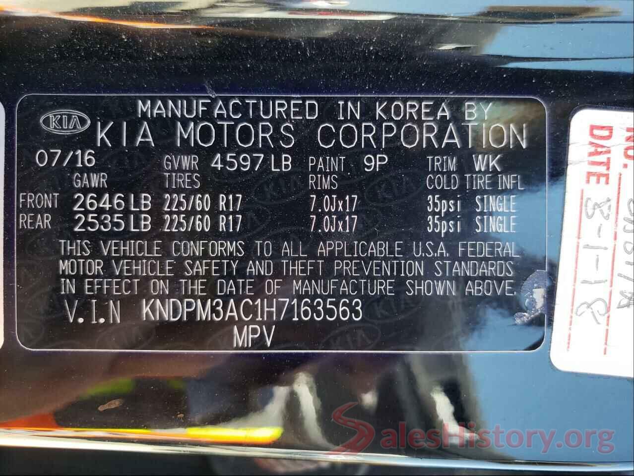 KNDPM3AC1H7163563 2017 KIA SPORTAGE