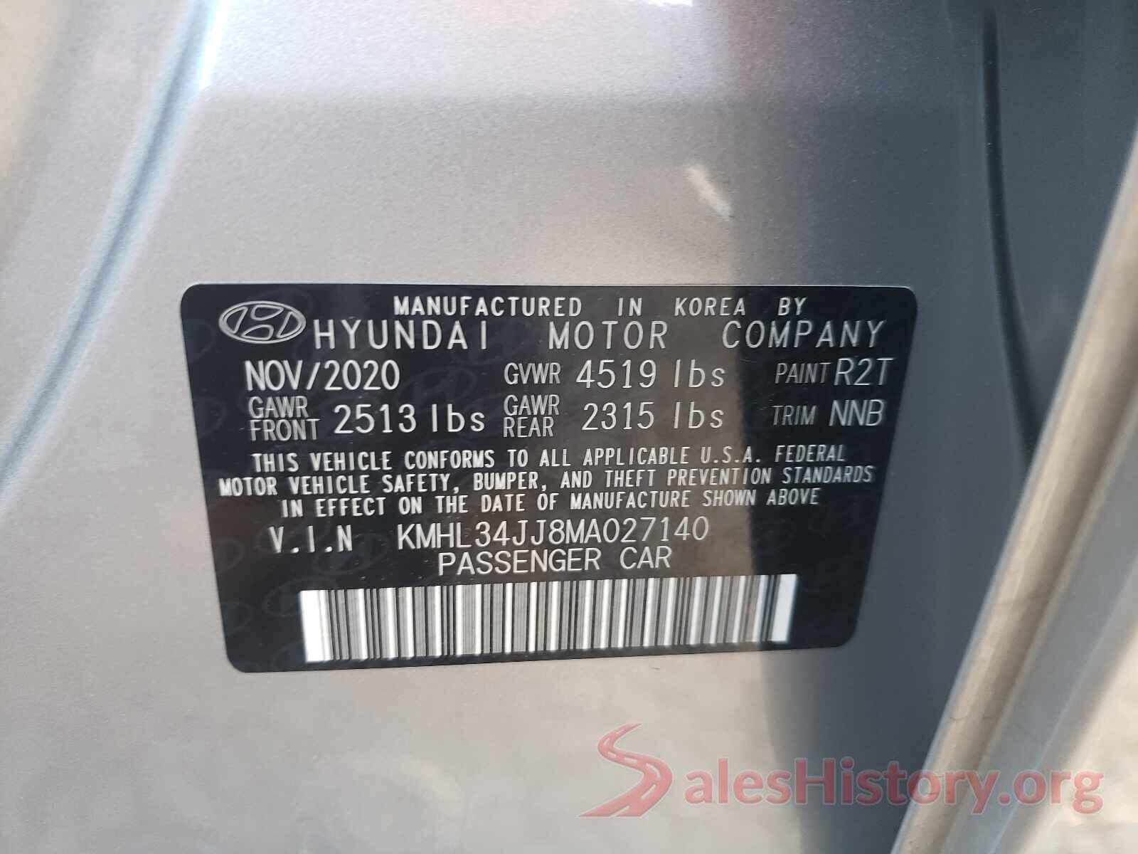 KMHL34JJ8MA027140 2021 HYUNDAI SONATA