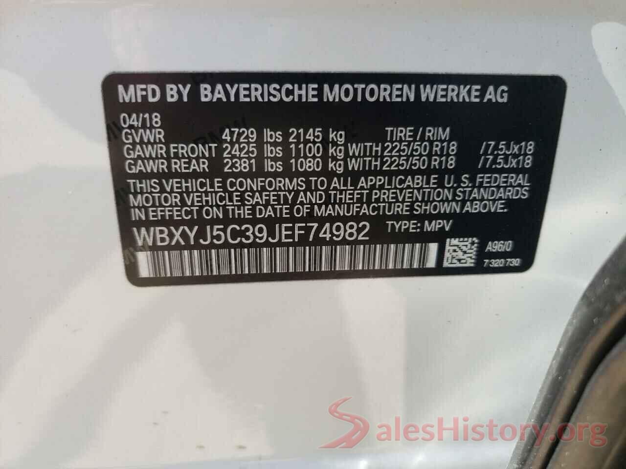 WBXYJ5C39JEF74982 2018 BMW X2