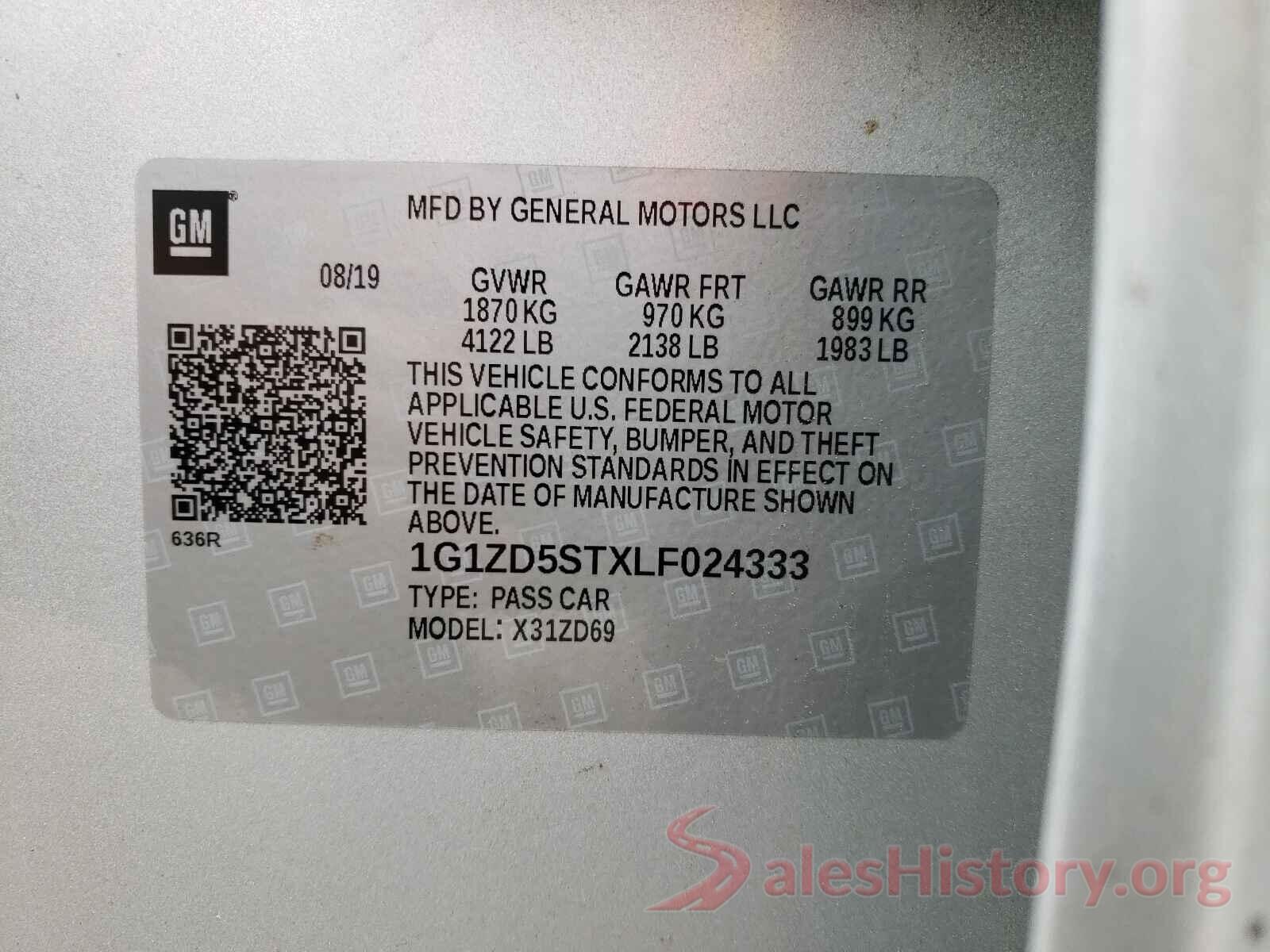 1G1ZD5STXLF024333 2020 CHEVROLET MALIBU