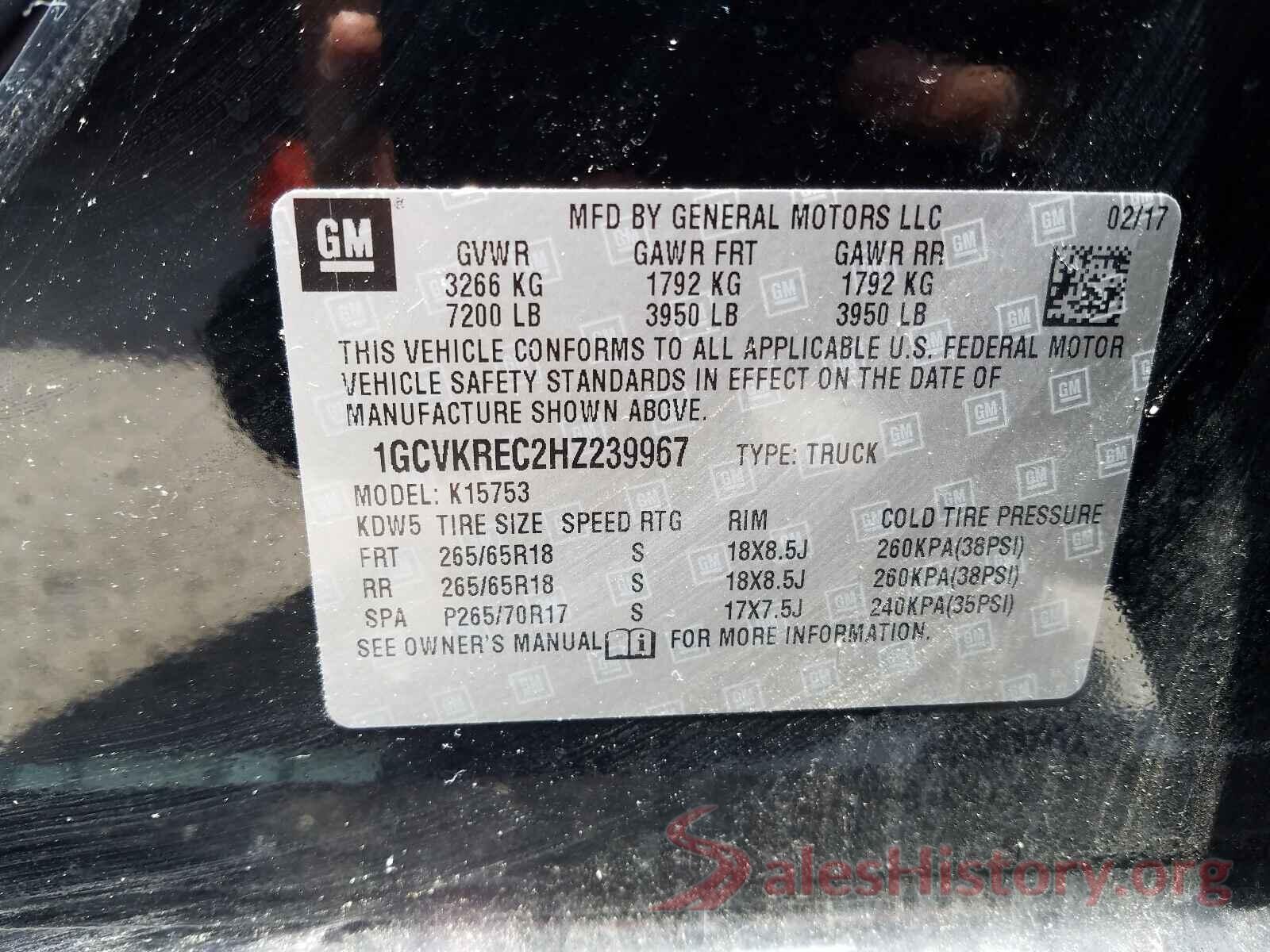 1GCVKREC2HZ239967 2017 CHEVROLET SILVERADO