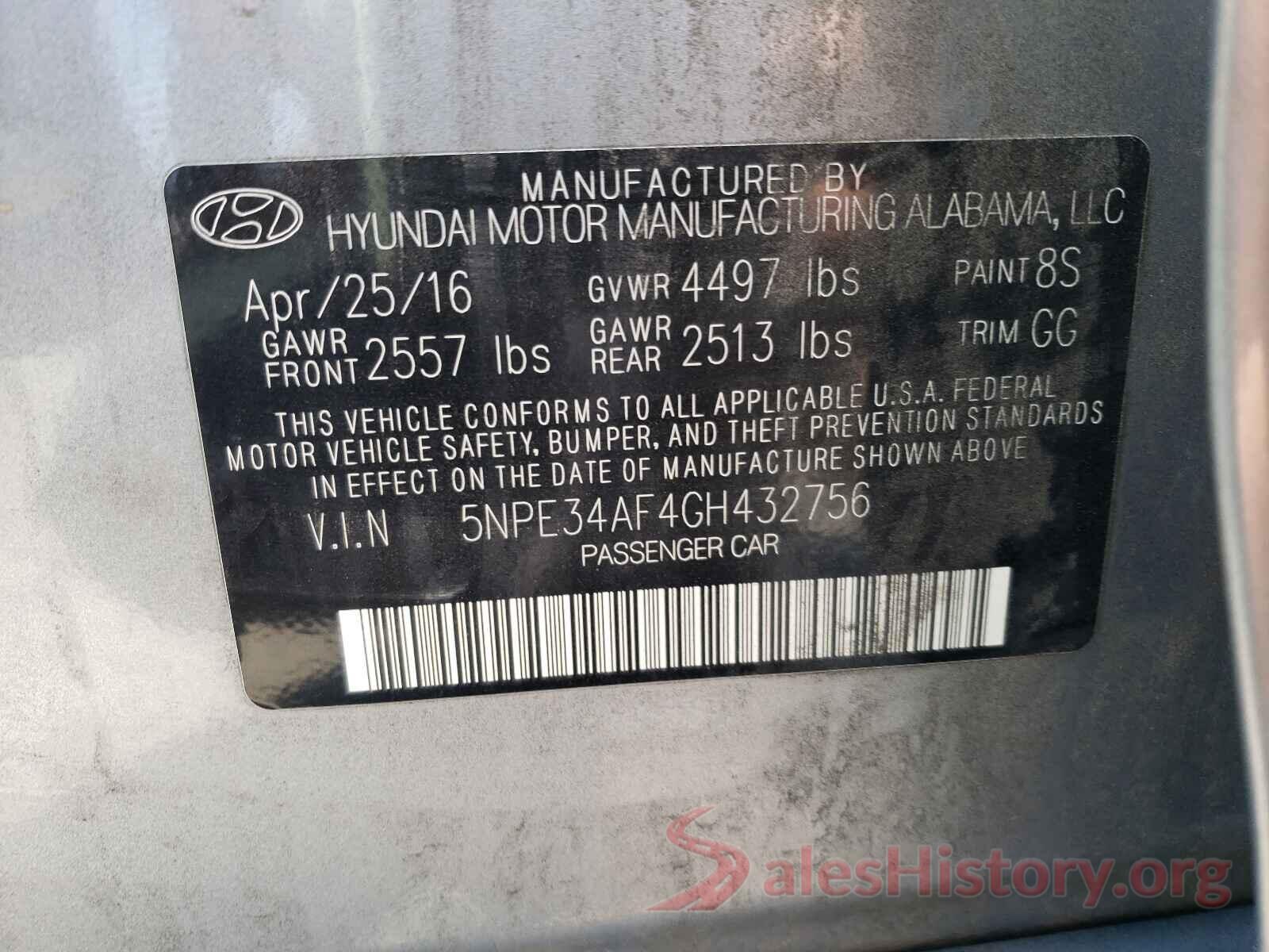 5NPE34AF4GH432756 2016 HYUNDAI SONATA