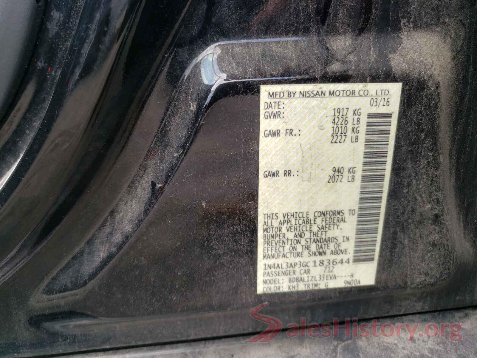 1N4AL3AP3GC183644 2016 NISSAN ALTIMA