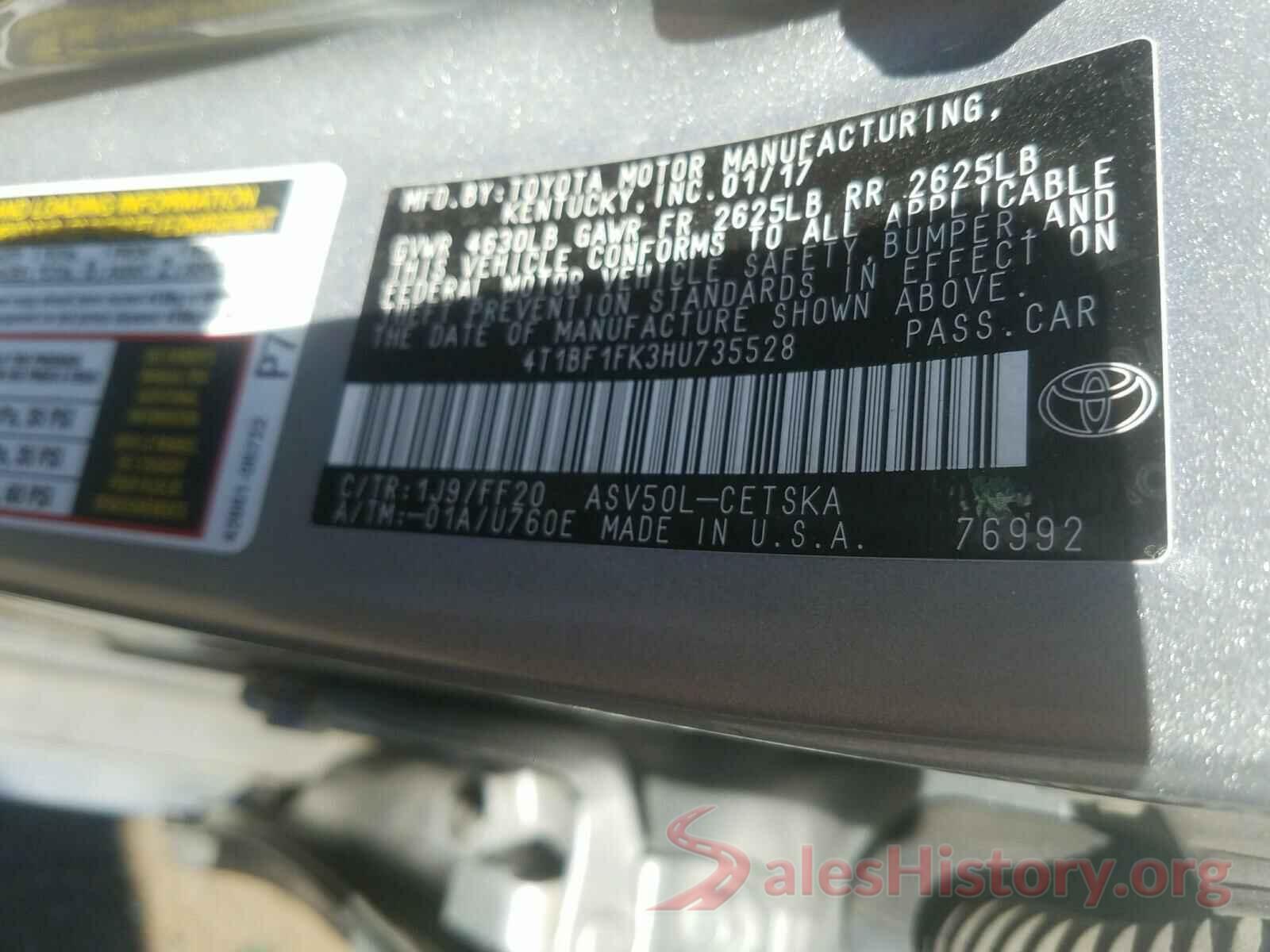 4T1BF1FK3HU735528 2017 TOYOTA CAMRY