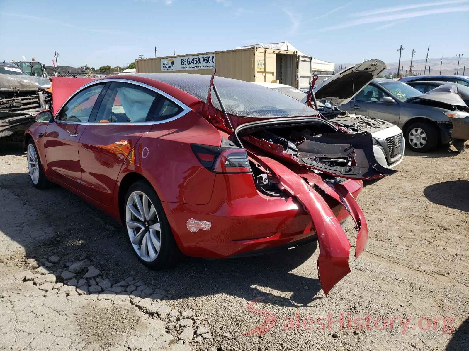 5YJ3E1EAXJF037596 2018 TESLA MODEL 3