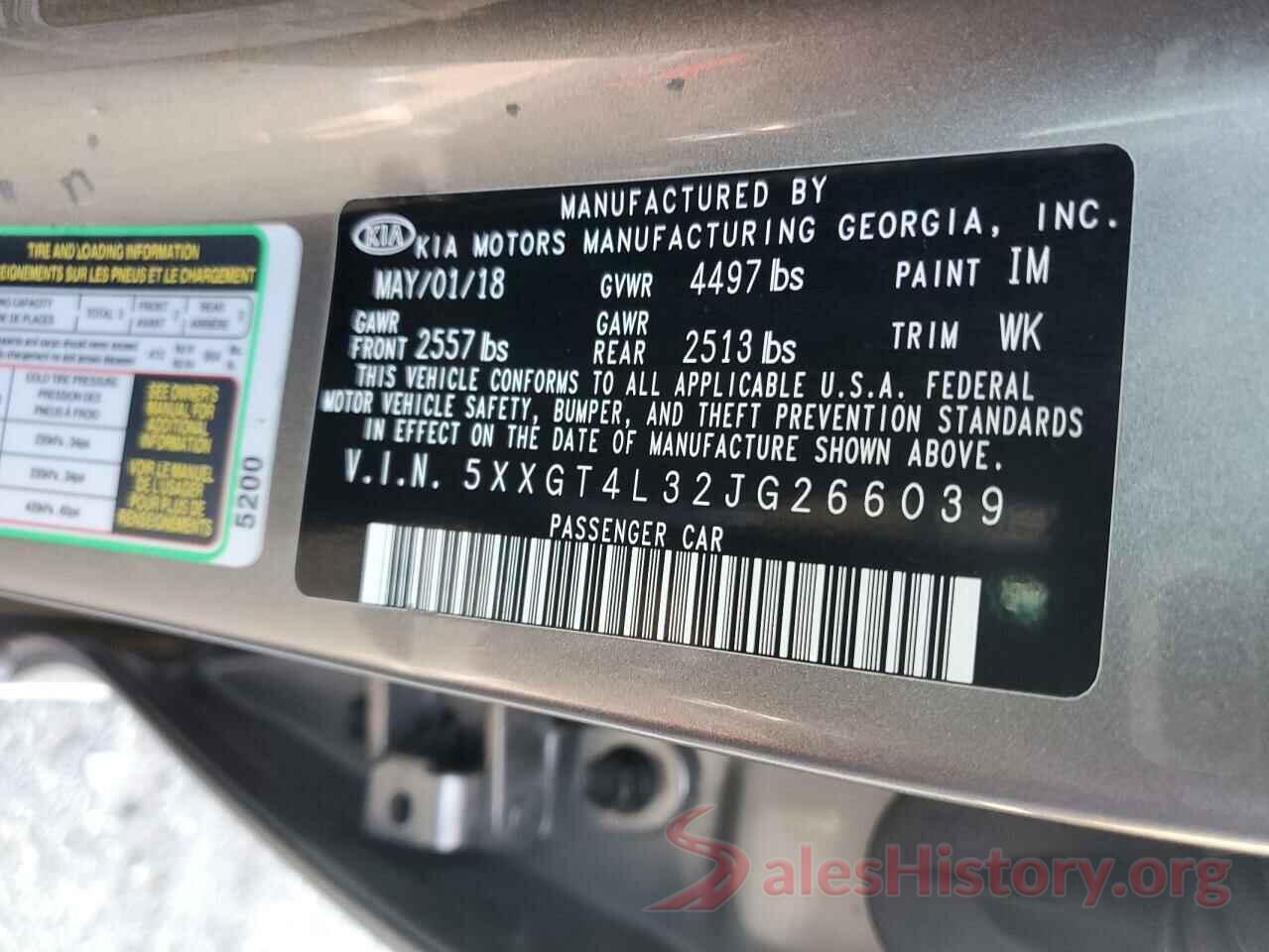 5XXGT4L32JG266039 2018 KIA OPTIMA