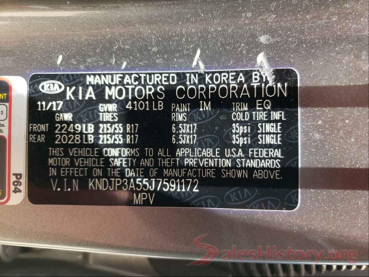 KNDJP3A55J7591172 2018 KIA SOUL