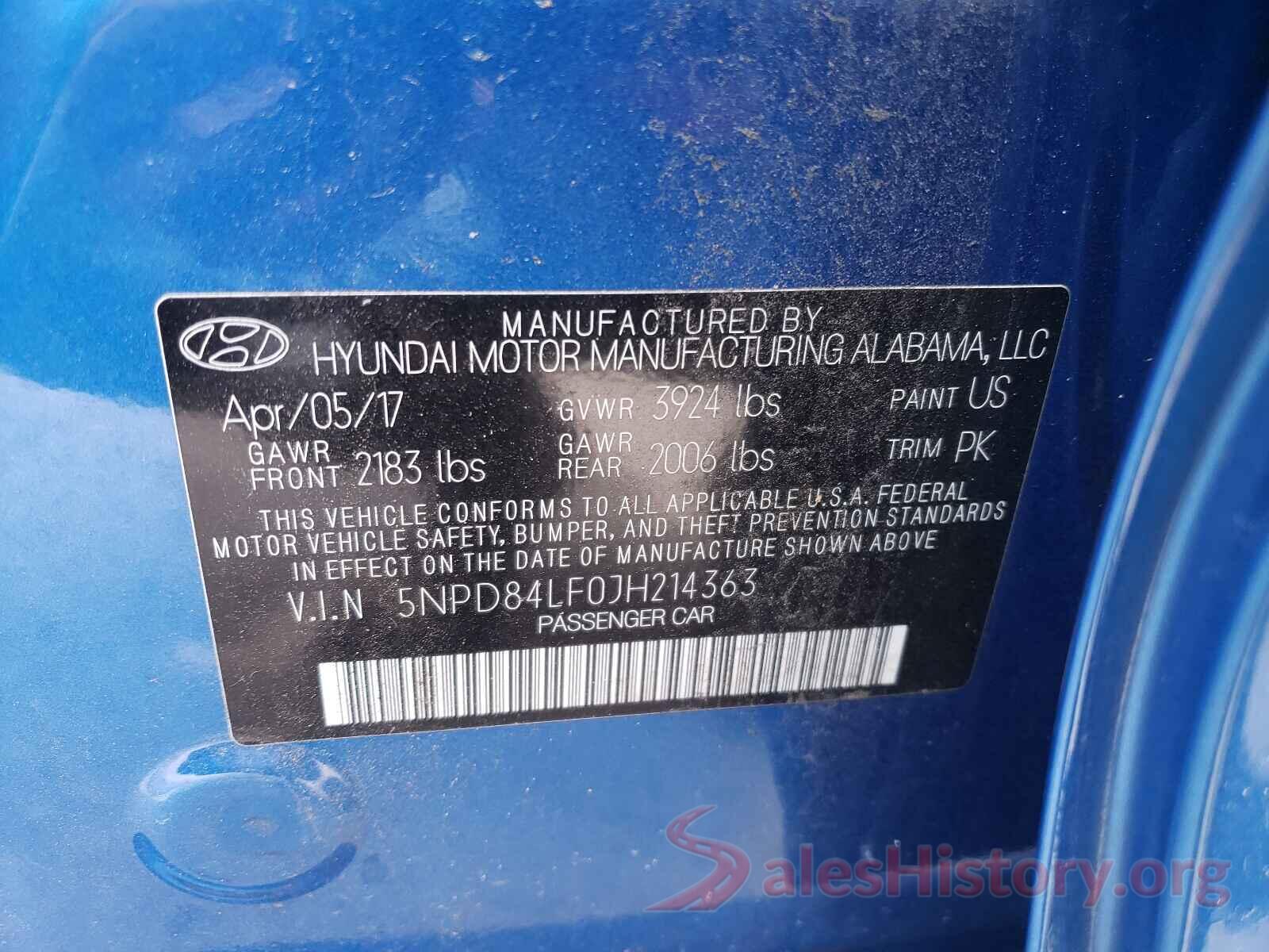 5NPD84LF0JH214363 2018 HYUNDAI ELANTRA