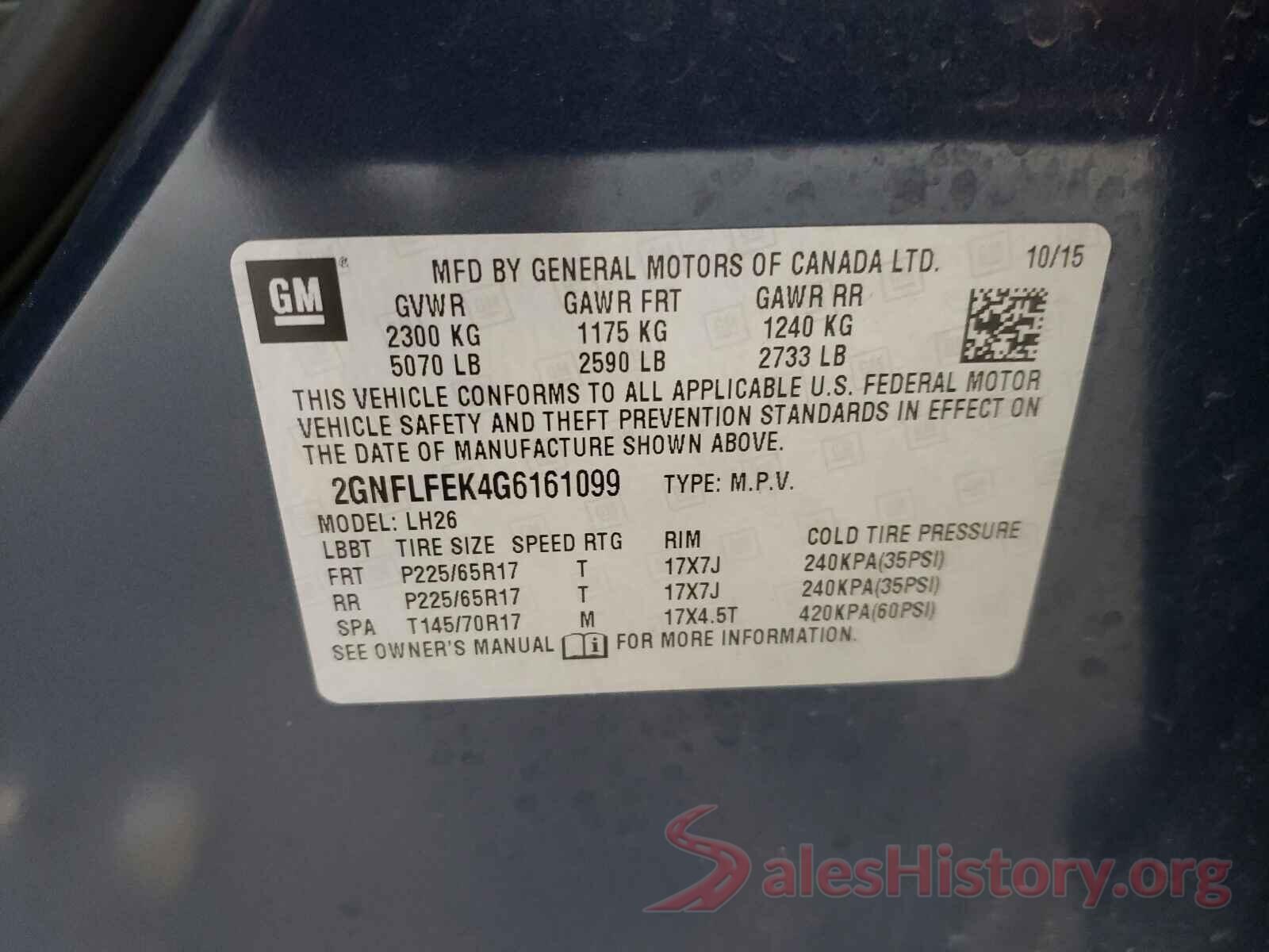 2GNFLFEK4G6161099 2016 CHEVROLET EQUINOX