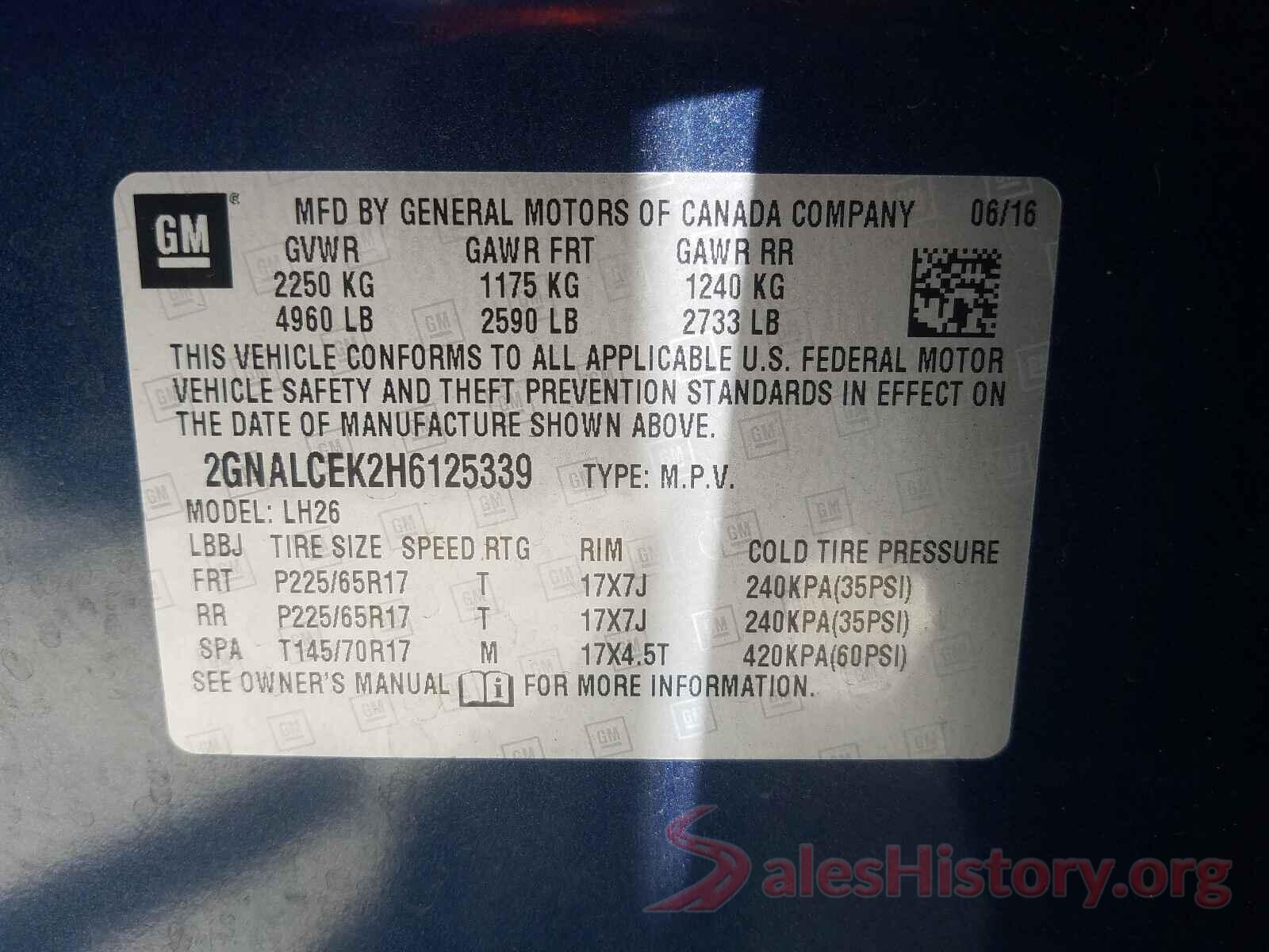 2GNALCEK2H6125339 2017 CHEVROLET EQUINOX