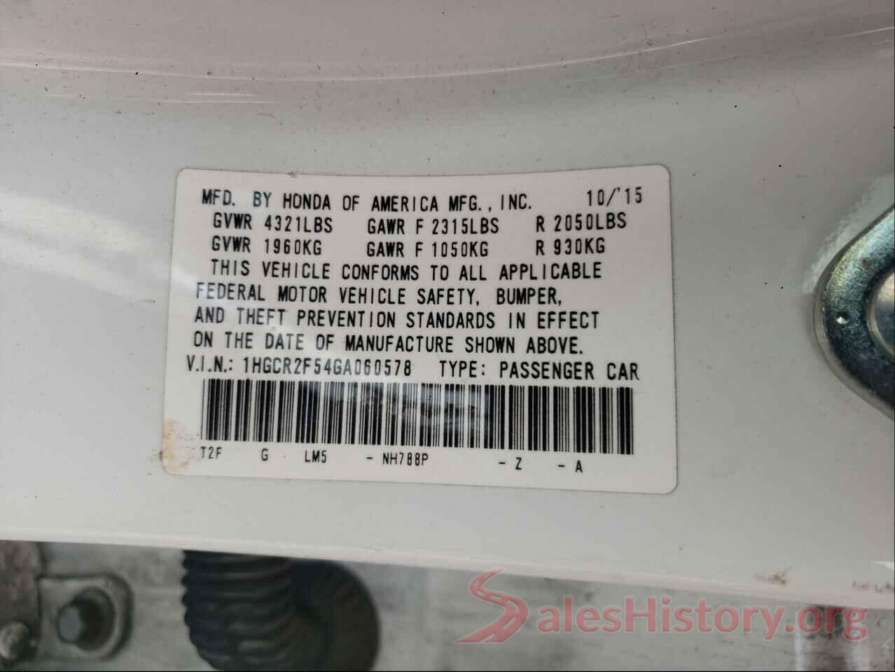 1HGCR2F54GA060578 2016 HONDA ACCORD