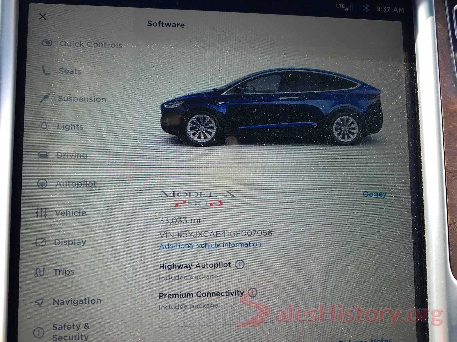 5YJXCAE41GF007056 2016 TESLA MODEL X