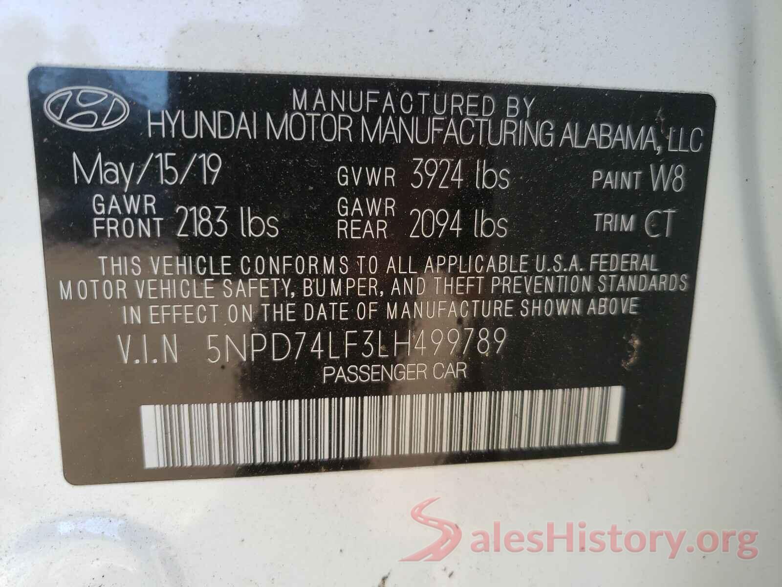 5NPD74LF3LH499789 2020 HYUNDAI ELANTRA