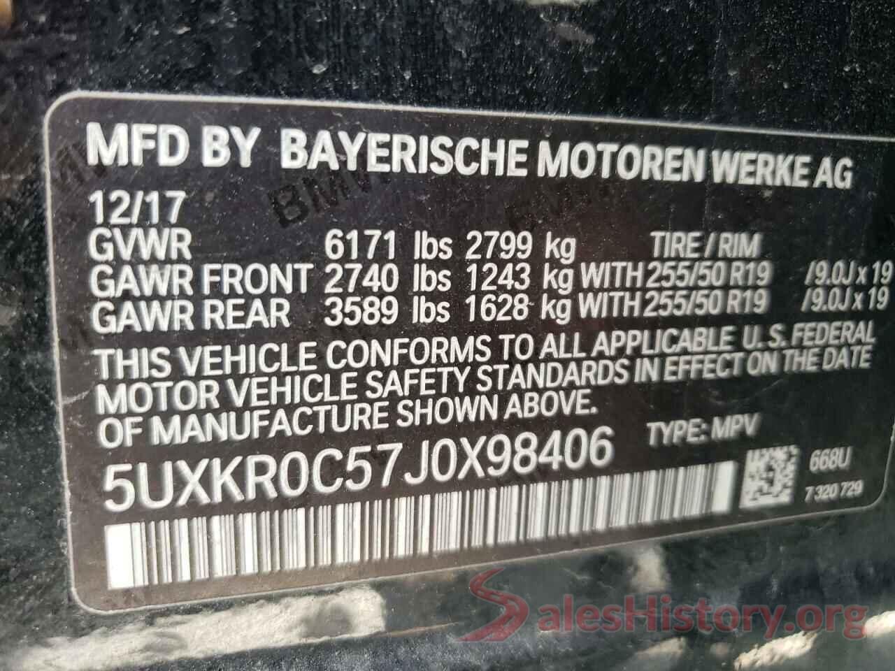 5UXKR0C57J0X98406 2018 BMW X5