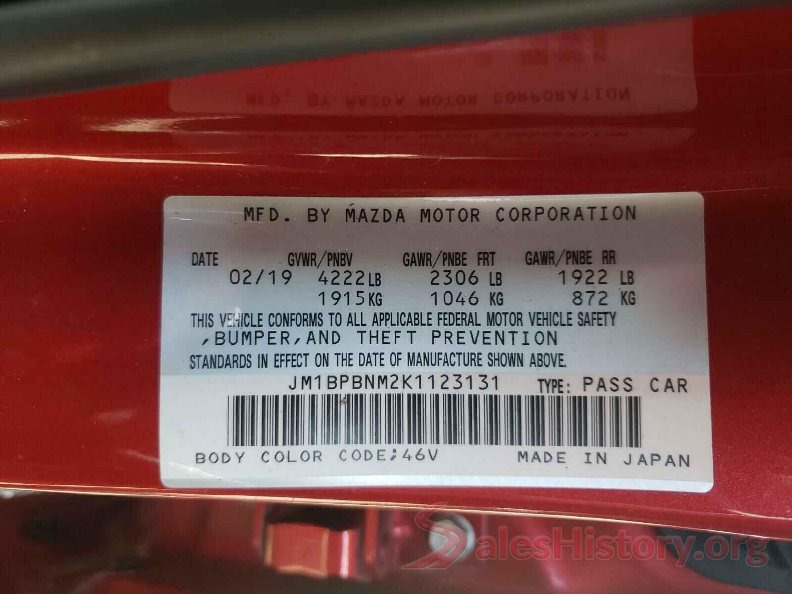 JM1BPBNM2K1123131 2019 MAZDA 3