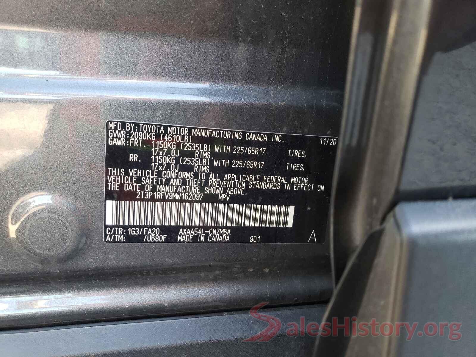 2T3P1RFV9MW162097 2021 TOYOTA RAV4