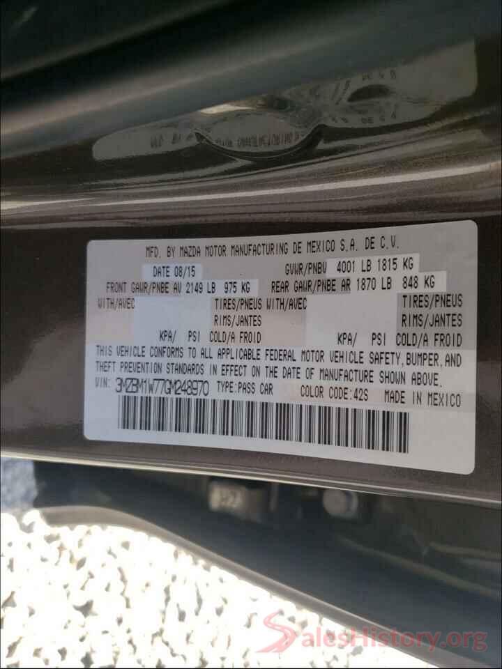 3MZBM1W77GM248970 2016 MAZDA 3