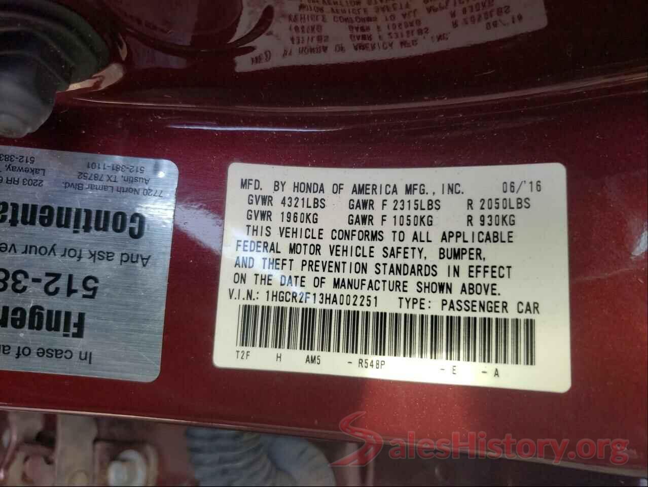 1HGCR2F13HA002251 2017 HONDA ACCORD